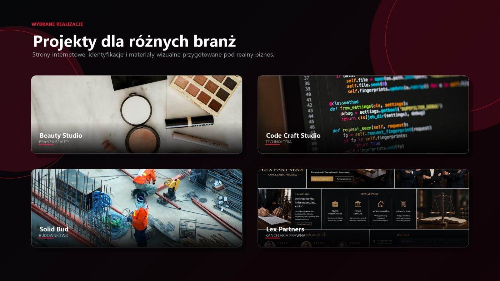 Zestaw projektów stron internetowych